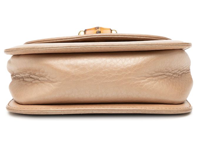 Gucci Mini in Pelle Metallica Marrone Bamboo Night Carne - vista 3