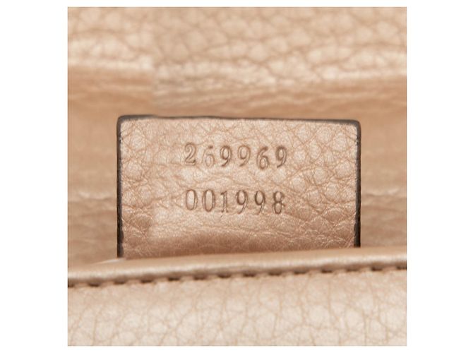 Gucci Mini in Pelle Metallica Marrone Bamboo Night Carne - vista 6