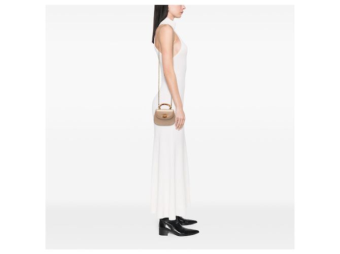 Gucci Mini in Pelle Metallica Marrone Bamboo Night Carne - vista 7