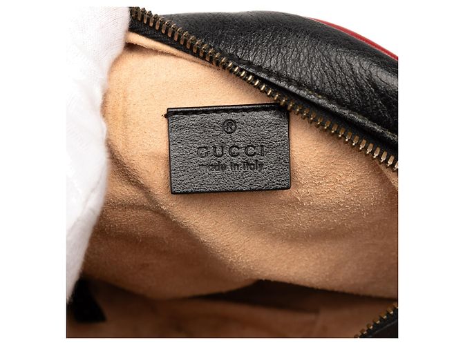 Gucci Mini GG Marmont in pelle nera matelassé Torchon rotondo a tracolla Nero - vista 6