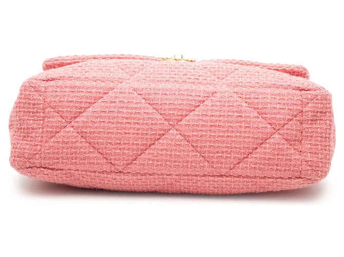 Chanel Maxi Tweed 19 Flap Rosa - vista 3