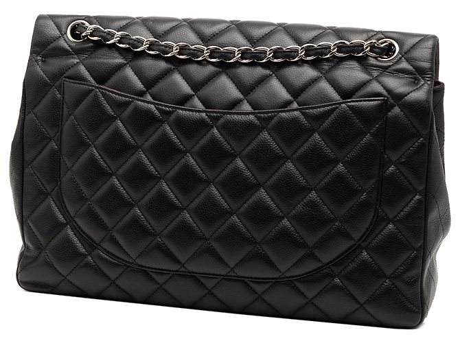 Chanel Maxi Classico Nero Caviar Doppio Faldone - vista 2