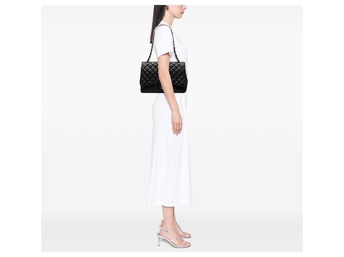 Chanel Maxi Classico Nero Caviar Doppio Faldone - vista 7