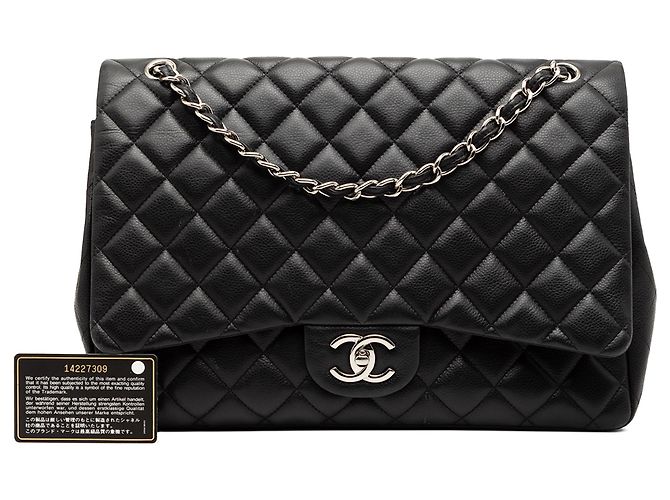 Chanel Maxi Classico Nero Caviar Doppio Faldone - vista 8