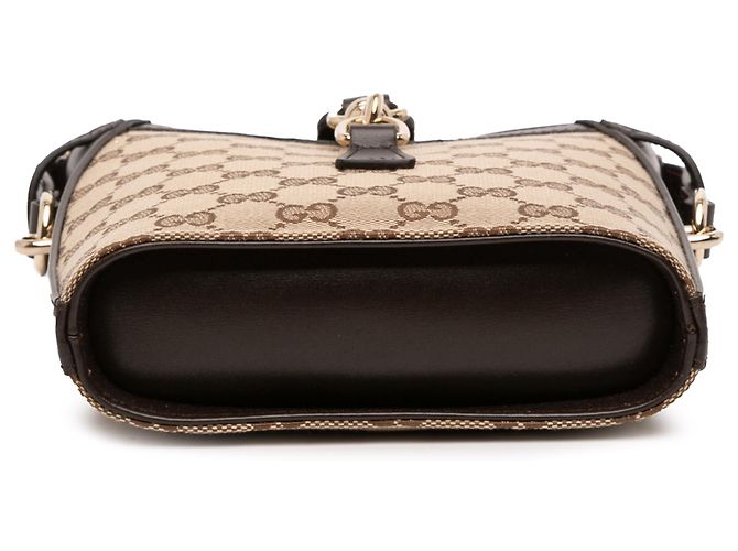 Borsa a secchiello mini GG in tela marrone Gucci Beige - vista 3