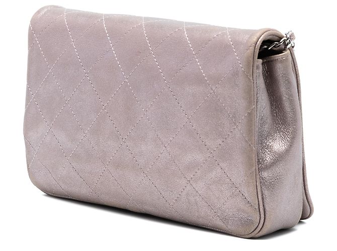Wallet On Chain Cartera de cadena de piel de cordero metálica acolchada rosa CC de Chanel - vista 2