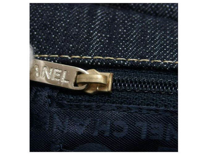 Borsa a spalla con catena in denim matelassé scintillante Chanel - vista 11