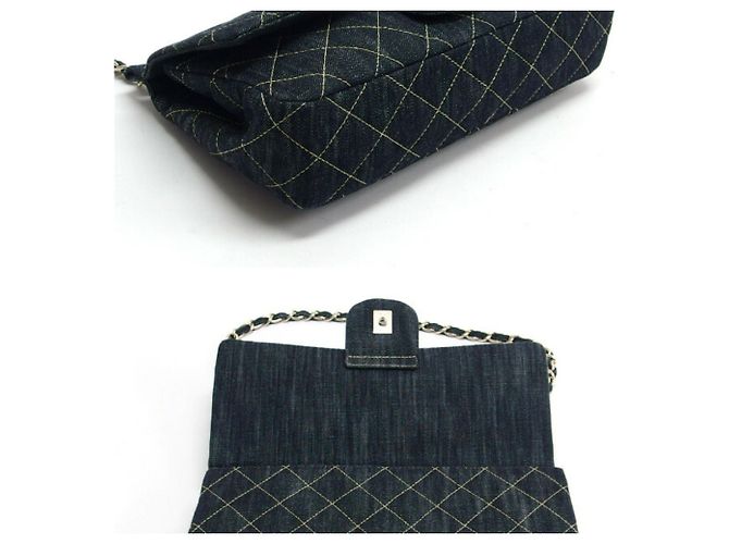 Borsa a spalla con catena in denim matelassé scintillante Chanel - vista 5