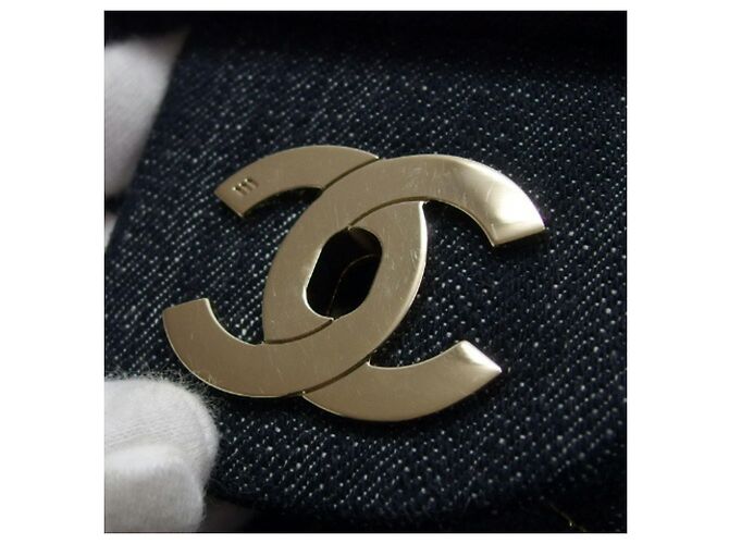 Borsa a spalla con catena in denim matelassé scintillante Chanel - vista 9