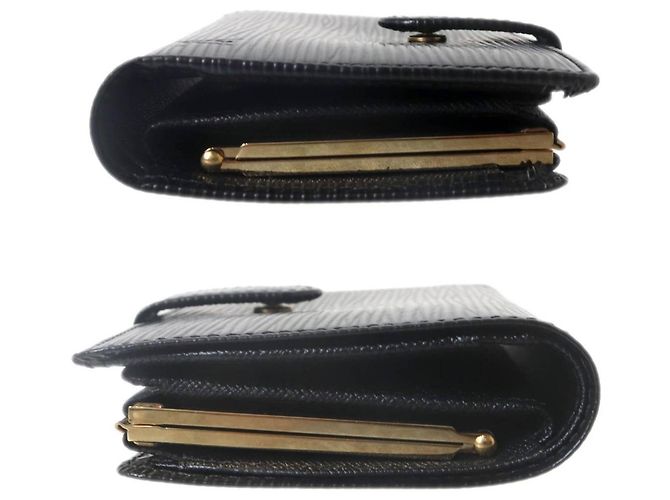 Billetera bi-fold de cuero Epi Noir Louis Vuitton Negro - vista 5