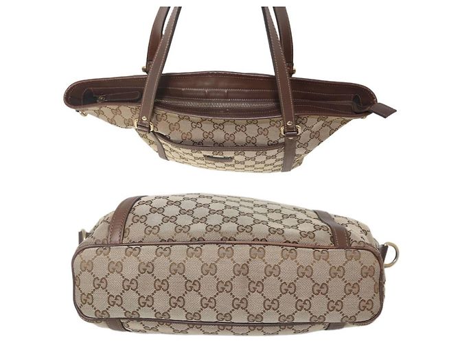 Borsa Tote Gucci GG Beige - vista 5