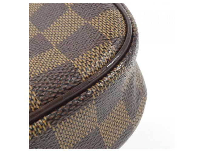 Borsa a Spalla Louis Vuitton Damier Pochette Ganjou N48048 Marrone - vista 3