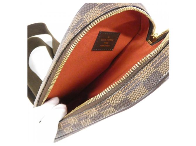 Borsa a Spalla Louis Vuitton Damier Pochette Ganjou N48048 Marrone - vista 7