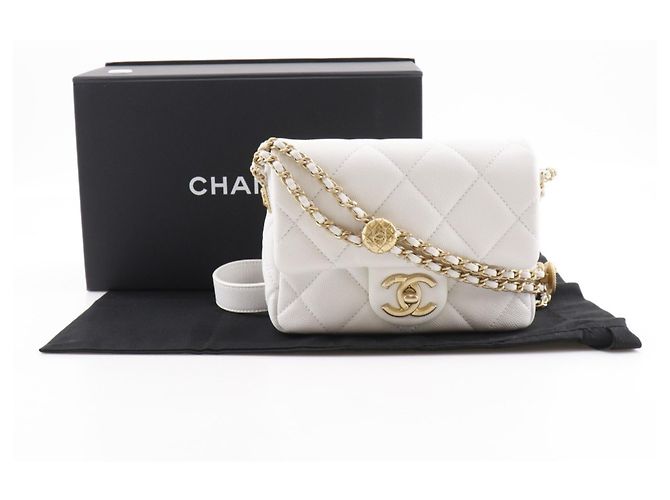 Borsa a Spalla Chanel Matelassé Bianca Bianco - vista 16