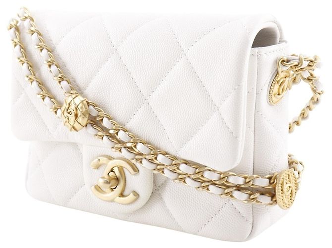 Borsa a Spalla Chanel Matelassé Bianca Bianco - vista 2
