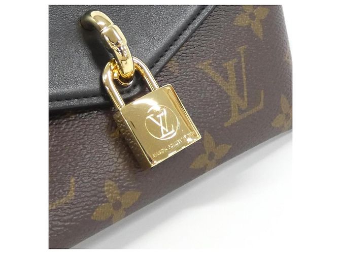 Borsa a spalla Louis Vuitton Monogram con lucchetto sulla tracolla Marrone Nero - vista 4
