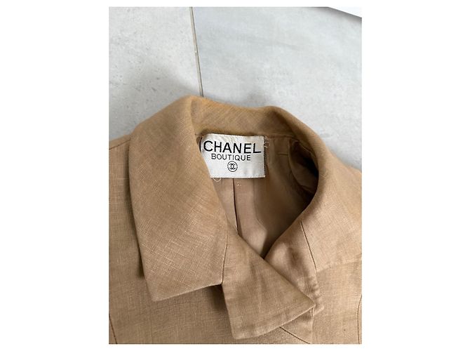 Conjunto de saia Chanel bege de algodão e seda - vista 2