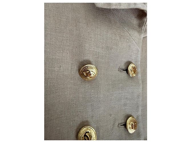 Conjunto de saia Chanel bege de algodão e seda - vista 4