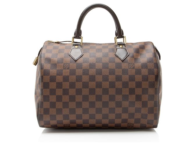 Borsa Speedy 30 Damier Ebene di Louis Vuitton Marrone - vista 3