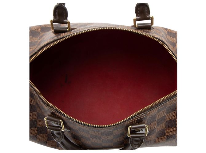 Borsa Speedy 30 Damier Ebene di Louis Vuitton Marrone - vista 7