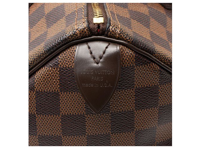 Borsa Speedy 30 Damier Ebene di Louis Vuitton Marrone - vista 8