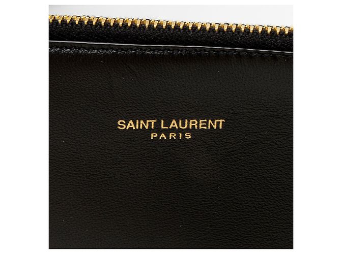 Saint Laurent Hobo Rendez-Vous in Pelle Verniciata Nero - vista 10