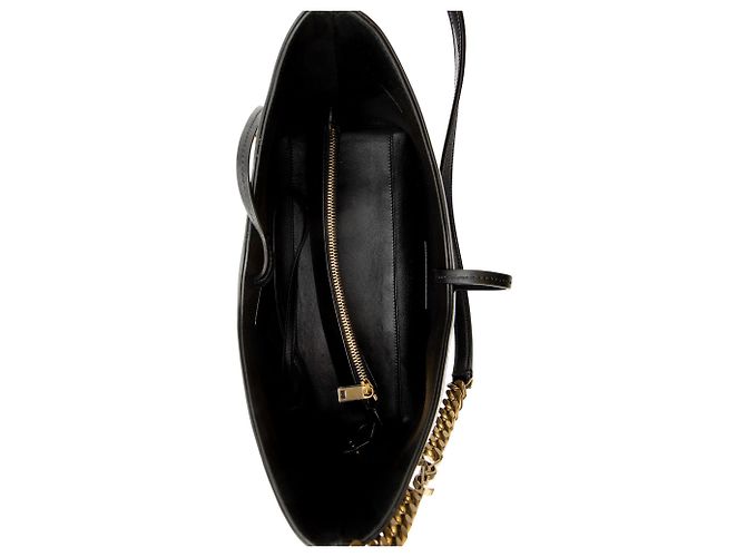 Saint Laurent Hobo Rendez-Vous in Pelle Verniciata Nero - vista 7
