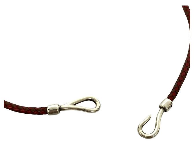 Hermès Hermes Touareg Silberhalskette Rot - Ansicht 4