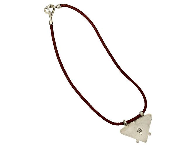 Hermès Hermes Touareg Silberhalskette Rot - Ansicht 6