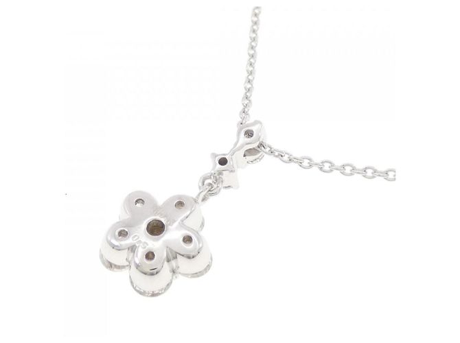 Autre Marque Collana a Fiore con Diamanti in Oro Bianco Au750 Argento - vista 4