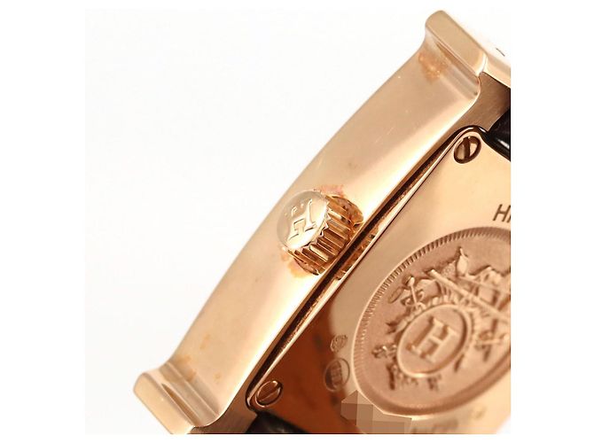 Hermès Reloj Hermes H Oro Rosa Cuarzo Verde - vista 3