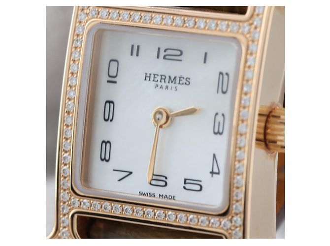 Hermès Reloj Hermes H Oro Rosa Cuarzo Verde - vista 6