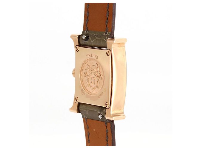 Hermès Reloj Hermes H Oro Rosa Cuarzo Verde - vista 7