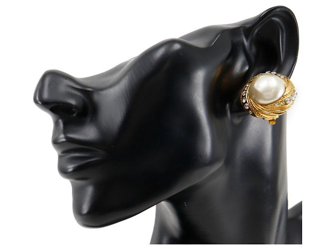 Vintage Goldplated Clip Ohrringe von Chanel Golden - Ansicht 2