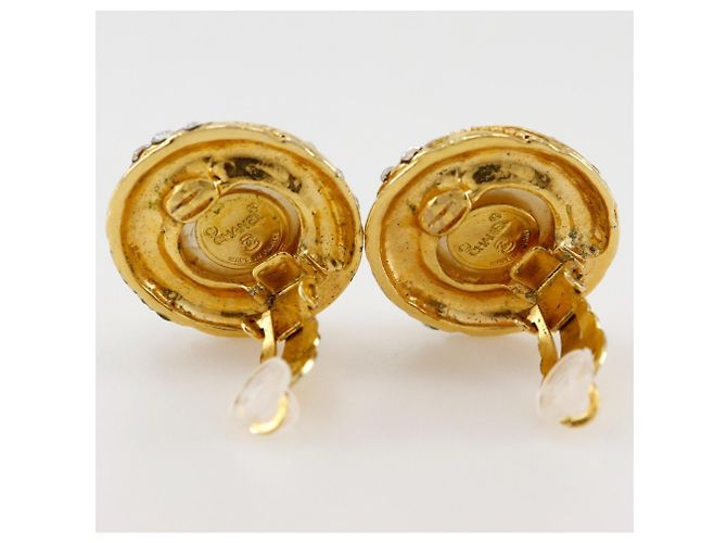 Vintage Goldplated Clip Ohrringe von Chanel Golden - Ansicht 4