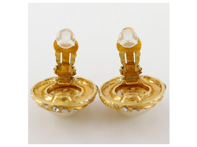 Vintage Goldplated Clip Ohrringe von Chanel Golden - Ansicht 5