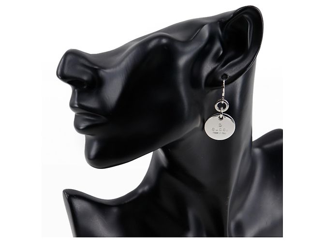 Orecchini a goccia in argento 925 con il marchio GUCCI - vista 2