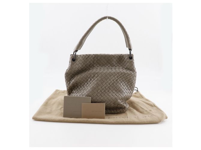 Borsa a spalla bucket Intrecciato grigia Bottega Veneta - vista 19
