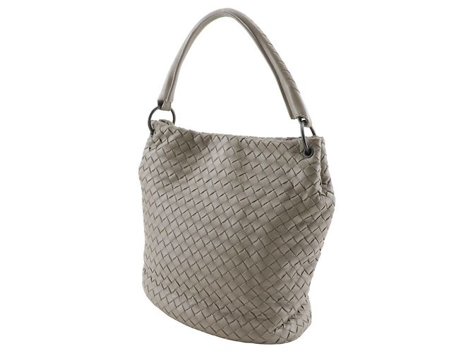 Borsa a spalla bucket Intrecciato grigia Bottega Veneta - vista 2