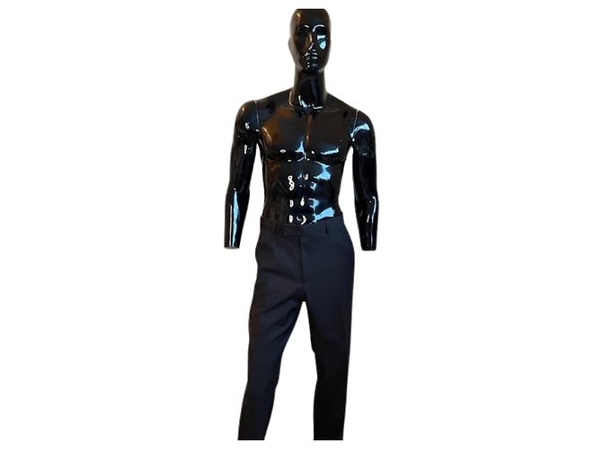 Gestreifte Anzughose HUGO BOSS – Zeitloses Schwarz ✨ Dunkelbraun - Ansicht 3