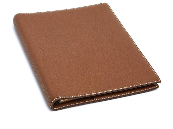 Hermès Wochenplaner Notizbuch aus goldenem Leder Kamel - Ansicht 5