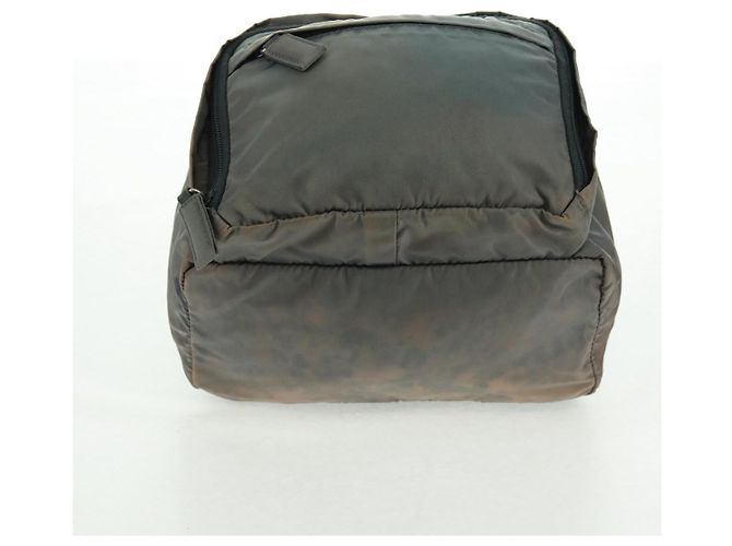 PRADA Rucksack aus grauem Nylon mit Silber Auth BA9159 Braun - Ansicht 13