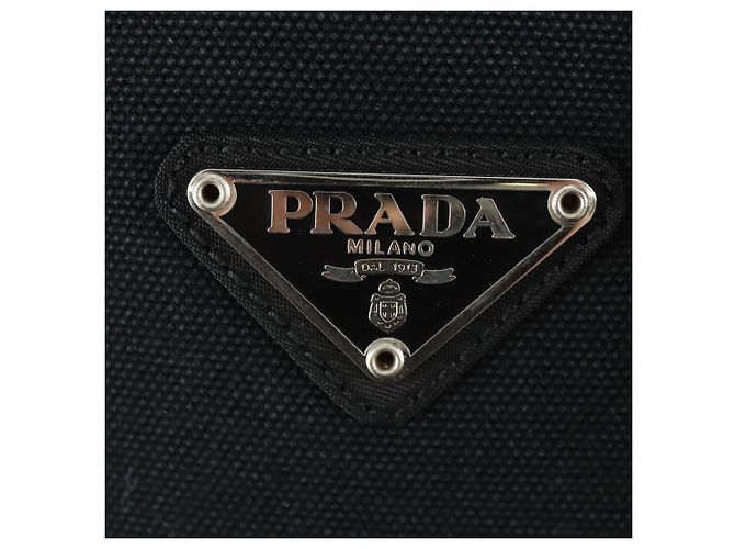 PRADA Rucksack aus grauem Nylon mit Silber Auth BA9159 Braun - Ansicht 18