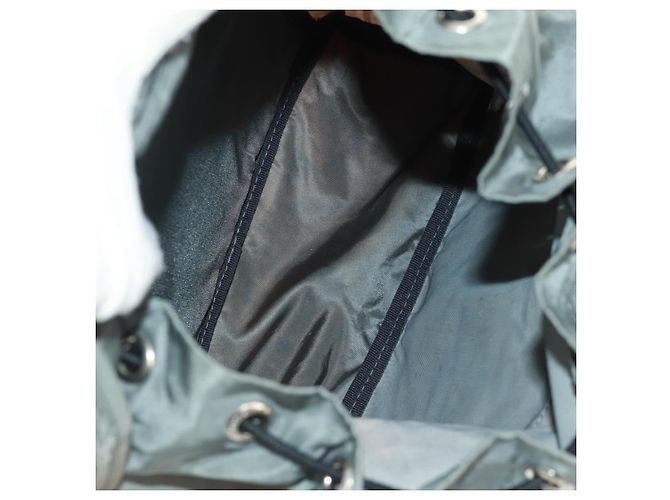 PRADA Rucksack aus grauem Nylon mit Silber Auth BA9159 Braun - Ansicht 25