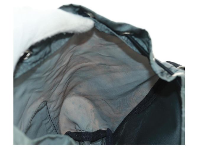 PRADA Rucksack aus grauem Nylon mit Silber Auth BA9159 Braun - Ansicht 27