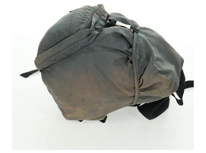 PRADA Rucksack aus grauem Nylon mit Silber Auth BA9159 Braun - Ansicht 5