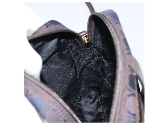Borsa a Spalla Gancini in Nylon e Pelle Salvatore Ferragamo Blu Navy Oro Auth BA9388 D'oro - vista 18