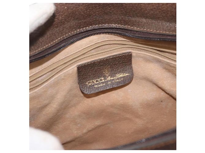GUCCI GG Supreme Web Borsa Sherry Linea PVC Beige Oro 41 001 4085 Auth 158517 D'oro - vista 16