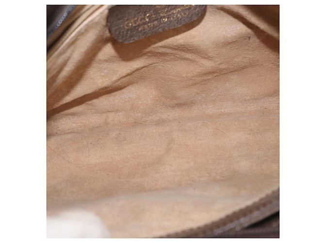 GUCCI GG Supreme Web Borsa Sherry Linea PVC Beige Oro 41 001 4085 Auth 158517 D'oro - vista 17