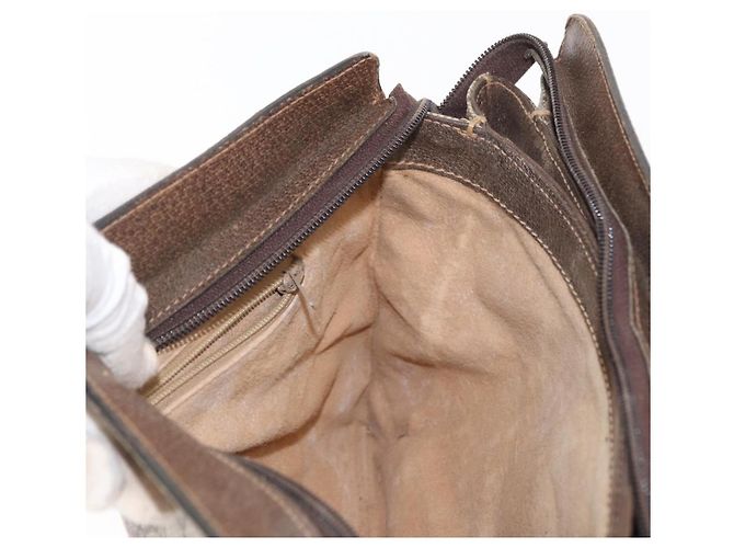 GUCCI GG Supreme Web Borsa Sherry Linea PVC Beige Oro 41 001 4085 Auth 158517 D'oro - vista 18